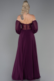 Robe de Soirée Longue Mousseline Couleur Cerise ABU3265
