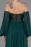 Robe de Soirée Longue Mousseline Émeraude ABU3265