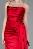 Robe de Soirée Longue Satin Rouge ABU3267