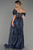 Robe De Soirée Grande Taille Longue Bleu Marine ABU3097