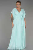 Robe de Soirée Grande Taille Longue Mousseline Menthe ABU3276
