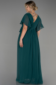 Robe de Soirée Grande Taille Longue Mousseline Émeraude ABU3276