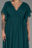 Robe de Soirée Grande Taille Longue Mousseline Émeraude ABU3276
