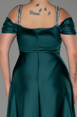 Robe de Soirée Grande Taille Longue Satin Émeraude ABU3277
