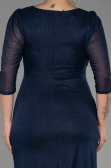 Robe Grande Taille Longue Bleu Marine ABU3279