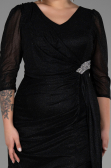 Robe Grande Taille Longue Noir ABU3279