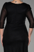 Robe Grande Taille Longue Noir ABU3279