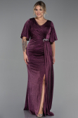 Robe de Soirée Grande Taille Longue Prune ABU3282