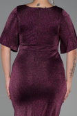 Robe de Soirée Grande Taille Longue Prune ABU3282