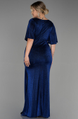 Robe de Soirée Grande Taille Longue Bleu Saxe ABU3282
