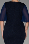 Robe de Soirée Grande Taille Midi Bleu Marine ABK1826