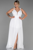 Robe de Soirée Grande Taille Longue Blanc ABU3174