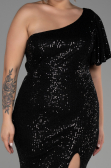 Robe Grande Taille Longue Noir ABU1893