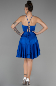 Robe de Cérémonie Courte Satin Bleu Saxe ABK1843