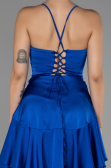 Robe de Cérémonie Courte Satin Bleu Saxe ABK1843