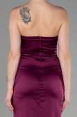 Robe de Cérémonie Midi Satin Prune ABK1845