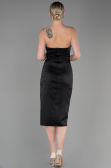 Robe de Cérémonie Midi Satin Noir ABK1845