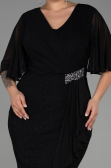 Robe de Soirée Grande Taille Midi Noir ABK1826