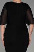 Robe de Soirée Grande Taille Midi Noir ABK1826
