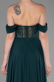 Robe de Soirée Longue Mousseline Émeraude ABU3310