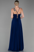 Robe De Soirée Longue Bleu Marine ABU1305