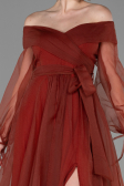 Robe De Fiançaille Longue Marron clair ABU1468