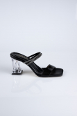 Chaussons de Soirée à Talon Cuir Noir AB219
