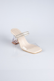 Chaussons de Soirée à Talon Cuir Vison AB219