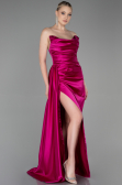 Robe Grande Taille Midi Mousseline Fushia ABU1775
