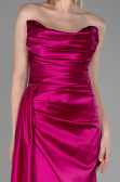 Robe Grande Taille Midi Mousseline Fushia ABU1775