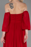 Robe de Soirée Longue Mousseline Rouge ABU2457