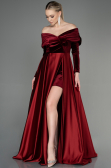 Robe de Soirée Longue Rouge Bordeaux ABU2083