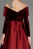 Robe de Soirée Longue Rouge Bordeaux ABU2083