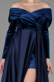 Robe de Soirée Longue Bleu Marine ABU2083