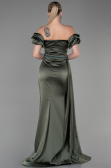 Robe de Soirée Longue Satin Kaki ABU3331