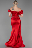Robe de Soirée Longue Satin Rouge ABU3331