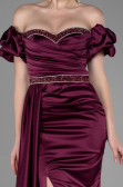 Robe de Soirée Longue Satin Couleur Cerise ABU3331