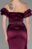 Robe de Soirée Longue Satin Couleur Cerise ABU3331