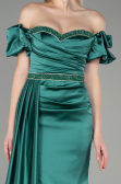 Robe de Soirée Longue Satin Émeraude ABU3331