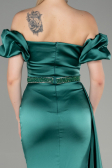 Robe de Soirée Longue Satin Émeraude ABU3331