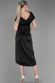 Robe de Cérémonie Courte Satin Noir ABK1107