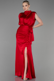 Robe De Soirée Satin Longue Rouge ABU2133