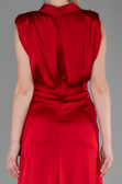 Robe De Soirée Satin Longue Rouge ABU2133