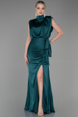 Robe de Soirée Longue Satin Émeraude ABU2133