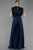 Robe de Soirée Longue Bleu Marine ABU3326