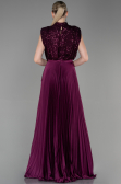 Robe de Soirée Longue Prune ABU3326