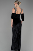 Robe de Soirée Longue Velours Noir ABU3335