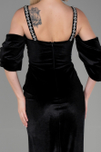 Robe de Soirée Longue Velours Noir ABU3335
