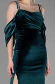 Robe de Soirée Longue Velours Émeraude ABU3335