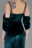 Robe de Soirée Longue Velours Émeraude ABU3335
